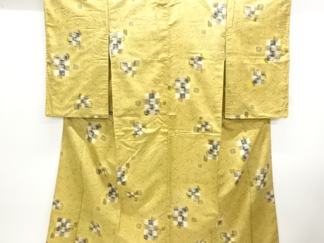 JAPANESE KIMONO / ANTIQUE KIMONO / TAISHO ROMAN STYLE / MEISEN / WOVEN ABSTRACT